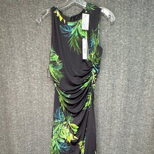*NEW* TAHARI Black Tropical Print Dress